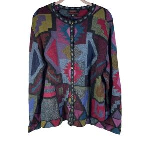 Tabask Handmade in Peru ALPACA/Wool/Acrylic Sweater Top XL